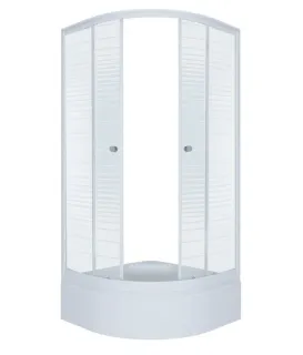 Душевой уголок Triton Стандарт-Полосы Щ0000061811 90x90 см профиль белый стекло с узором